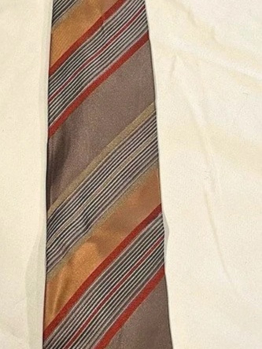 Geoffrey Beene Geometric Silk Tie in Brown & Red Like New